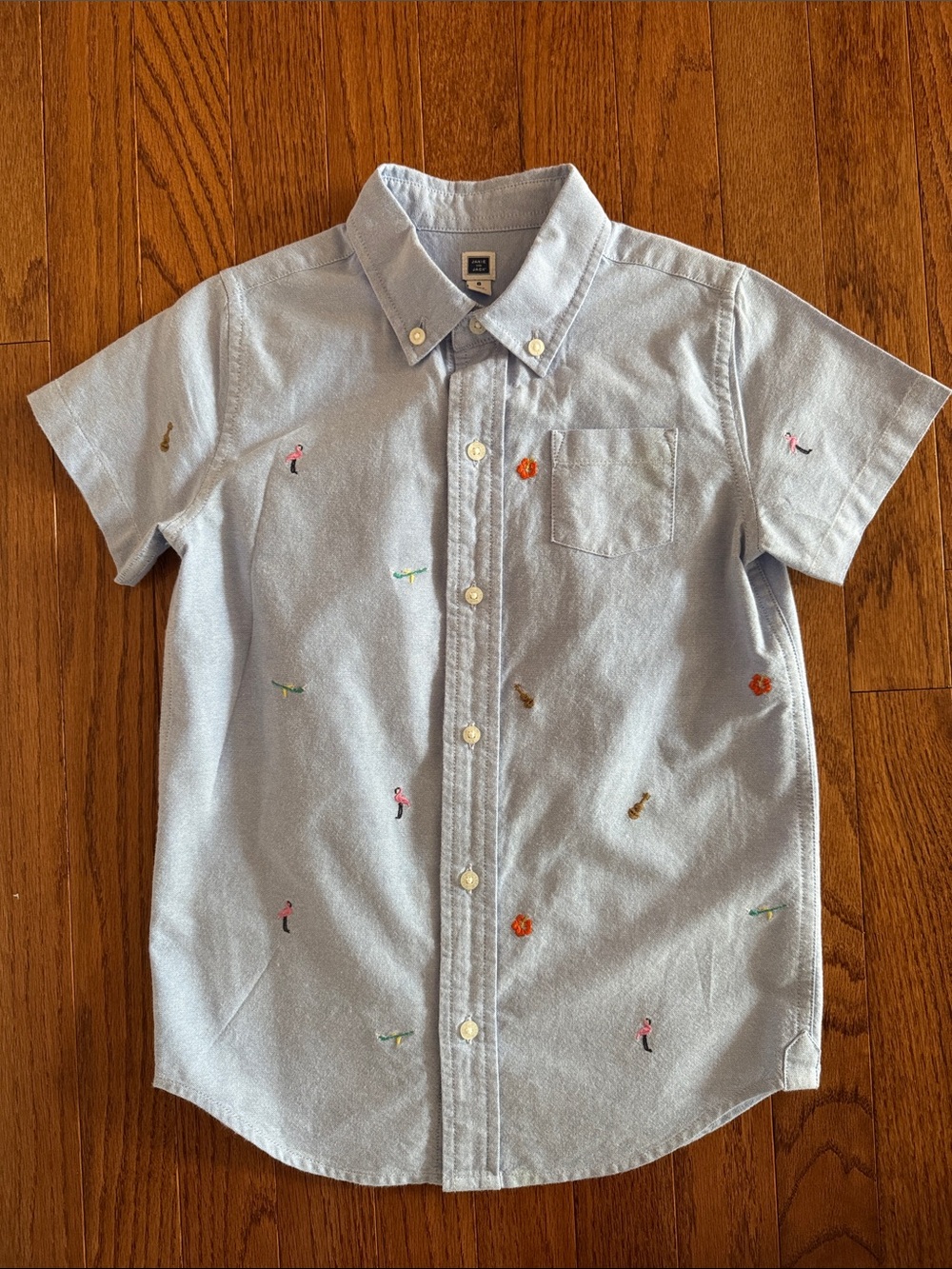 🎉Janie & Jack- Light Blue Kids Short-Sleeve Button-Down Shirt(Size 8)🎉